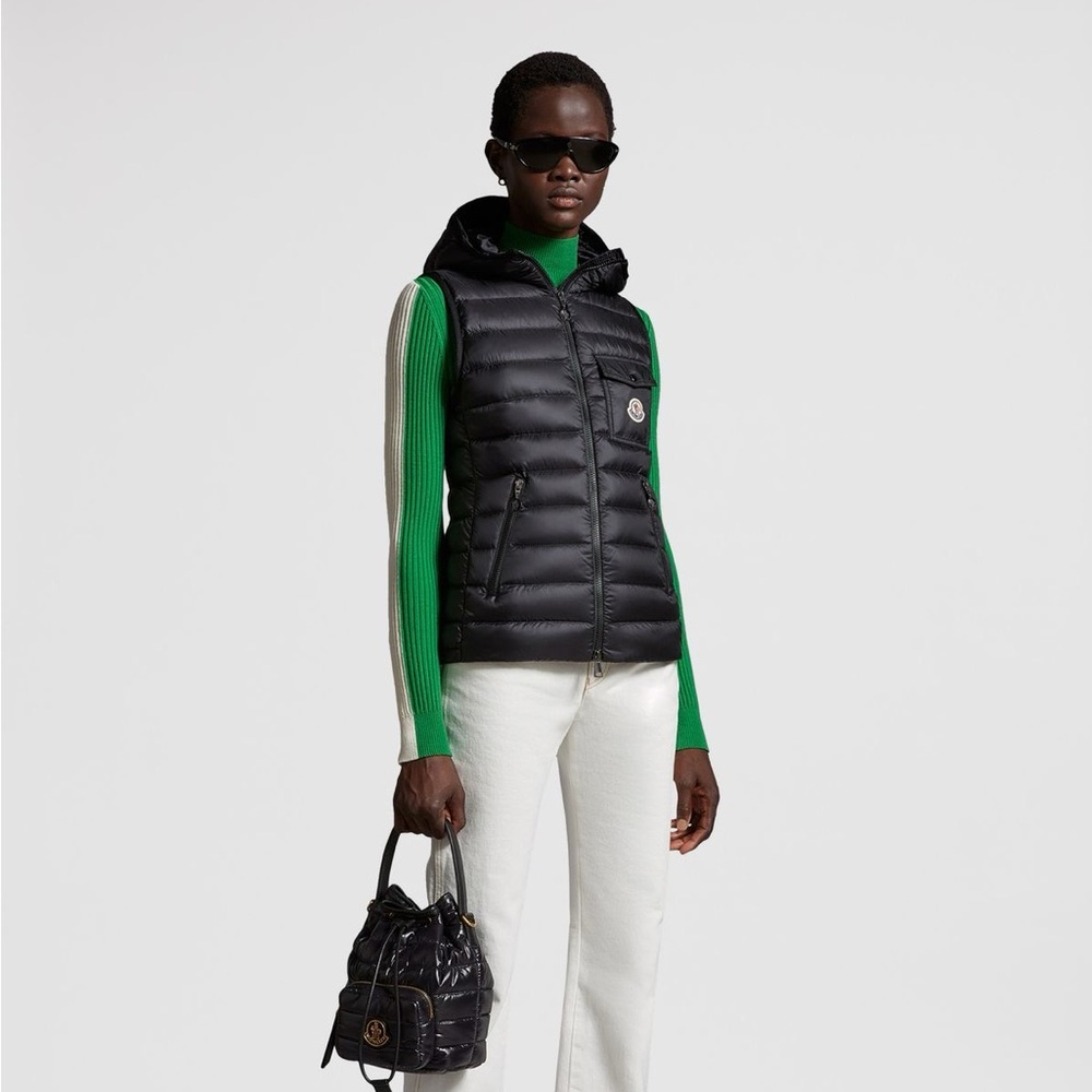 Moncler Shiny Black Puffer Vest - Picture 2 of 14